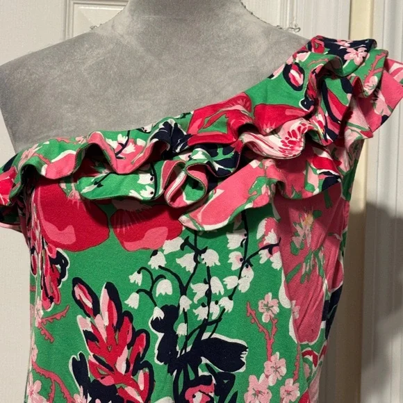 Lilly Pulitzer Whinnie “A Thing Called Love” One Shoulder Dress sz. LG